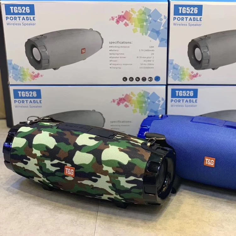 portable waterproof speaker mic outdoor radio subwoofer fabric speaker support TF Card FM Radio AUX TG526