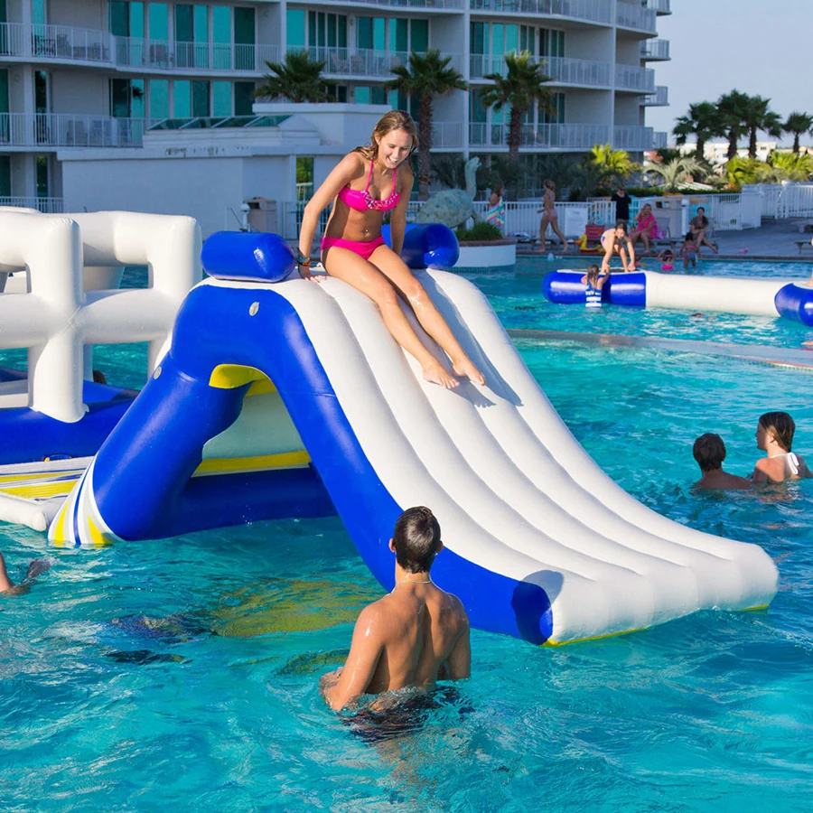 Custom Inflatable Water Floating Slide Water Park For Sale