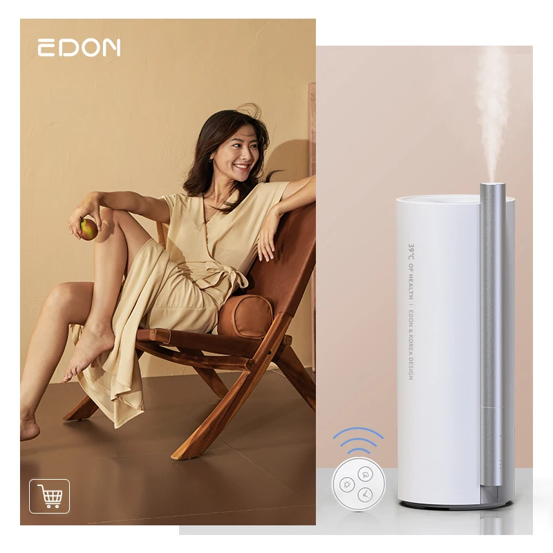 House Room Remote Control White Black Big Floor Standing Electric Cool and Warm Mist Steam Essential Oil Air Humidifier