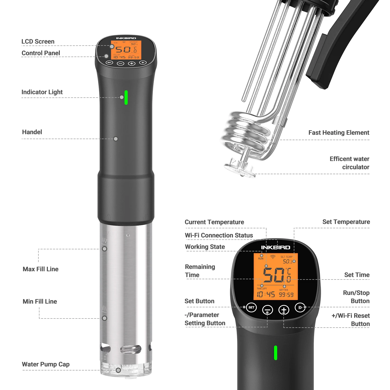  Умная плита INKBIRD ISV-200W sous