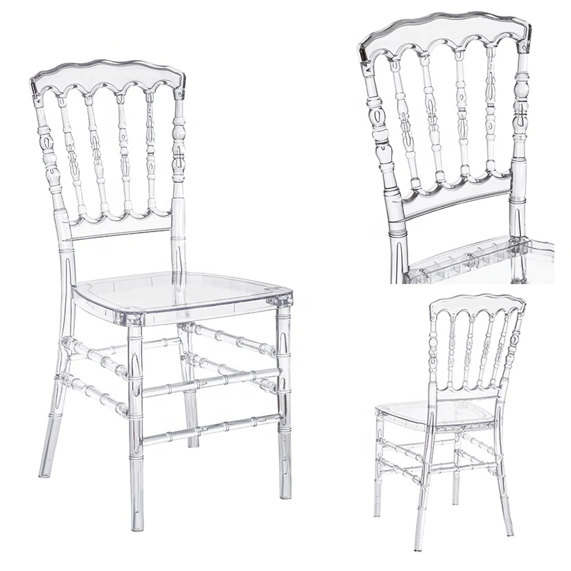 Use Commercial Transparents Grade Resin Crystal wedding Napoleon Chair