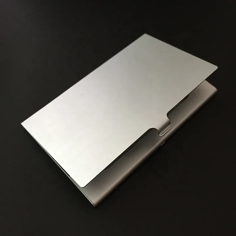 Case to Holder Silver Lightweight Aluminum Your Business Custom Laser Logo Business Card Box Aluminum Empty Coin Case Aluminum