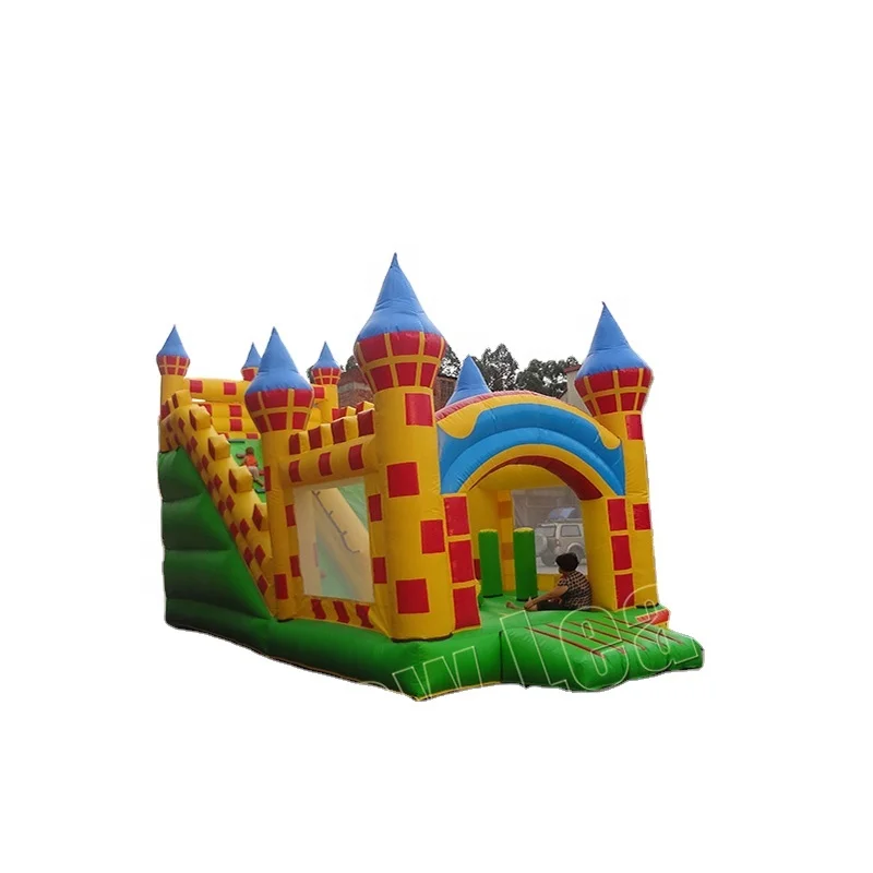 Big Inflatable Jumping Castle Arch Dry Slide Yellow Brick Bouncy Slide for sale