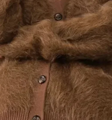 YT Custom Oversized Alpaca Wool Sweater Cardigan Women Knit Luxury Designer Fuzzy Coat Chunky Knitted Cardigan Casual Standard