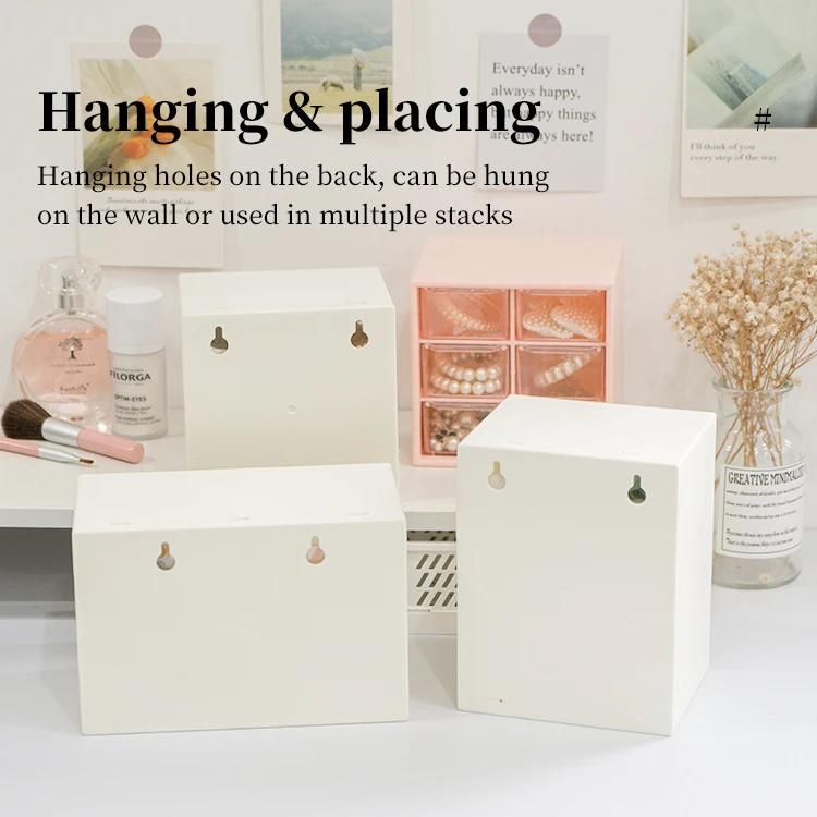 Shunxing Wholesale 8 Compartment Makeup Desktop Plastic Case Box Drawer Organizer Storage Box with 9 Mini Drawers