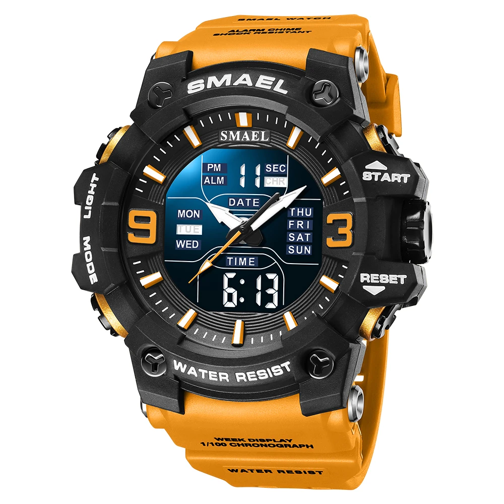 Sport Brand SMAEL 8049 Electronic Watch Digital Men Wristwatches White G Style Waterproof Swim Male Watch