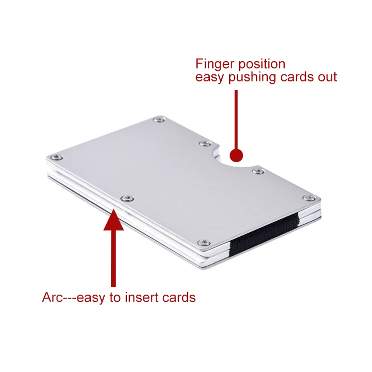 Aluminum Alloy Credit Card Holder Minimalist RFID Blocking Aluminum Metal card wallet