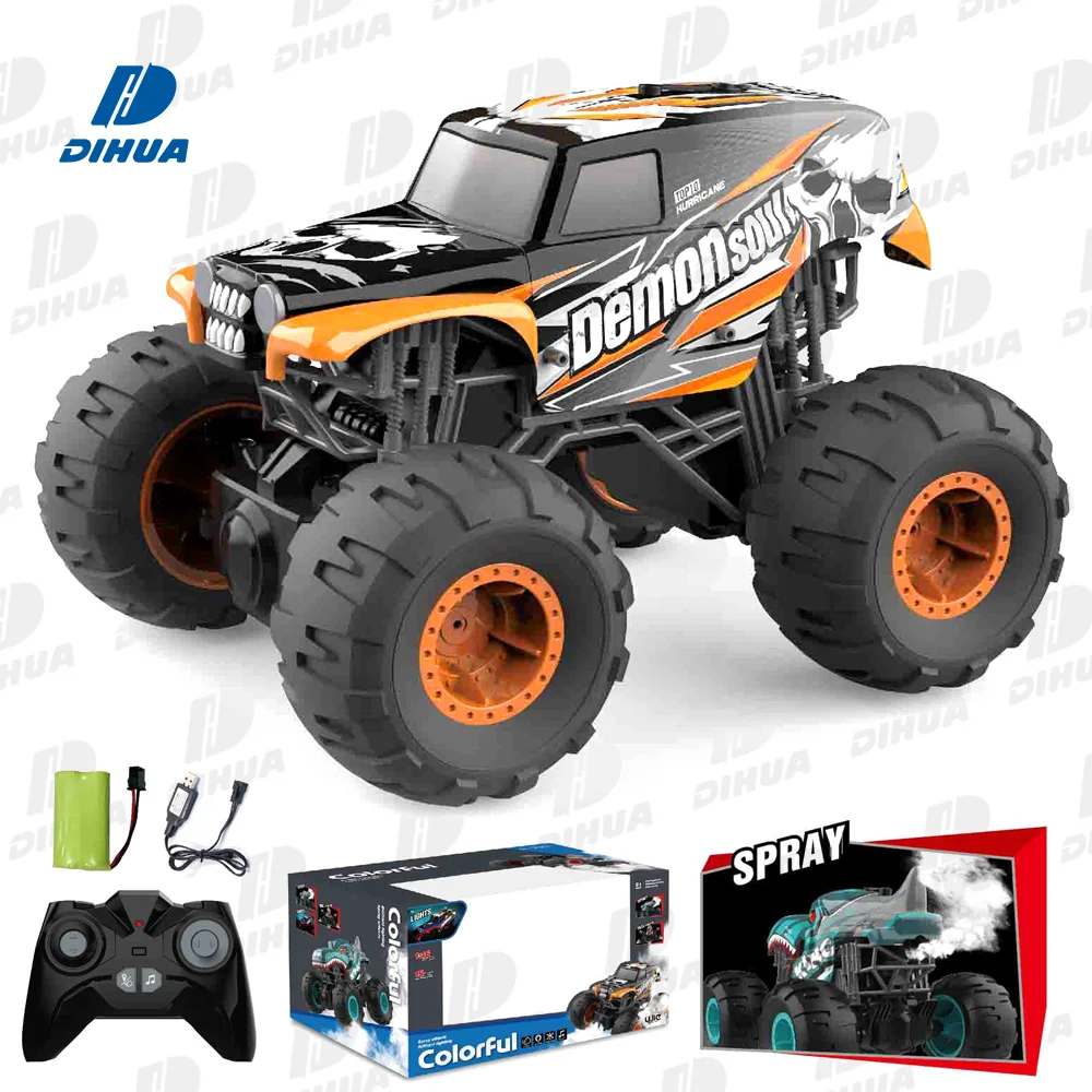 2.4G 1:16 4 Channels RC Radio Cross country Multifunction Bigh Foot Car , Kids Monster Truck with Light & Music & Mist Spray
