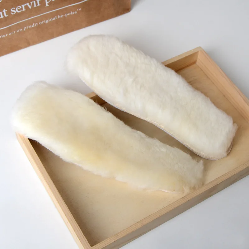 Sheepskin Replacement Insole Unisex Warm Thick Fleece Wool Insoles For Shoes