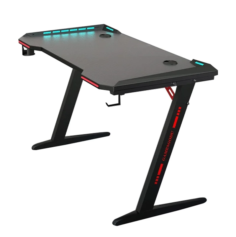
cheap computer table Ergonomic Gaming Desk Gaming Table With RGB Light For Home Office Gamer Workstation 