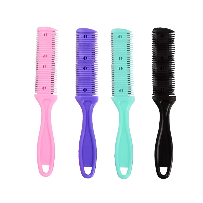 Wholesale Shaving Knife Round Head Double Side Hair Styling Comb Arc Handle Design Hair Cutting Razor Comb