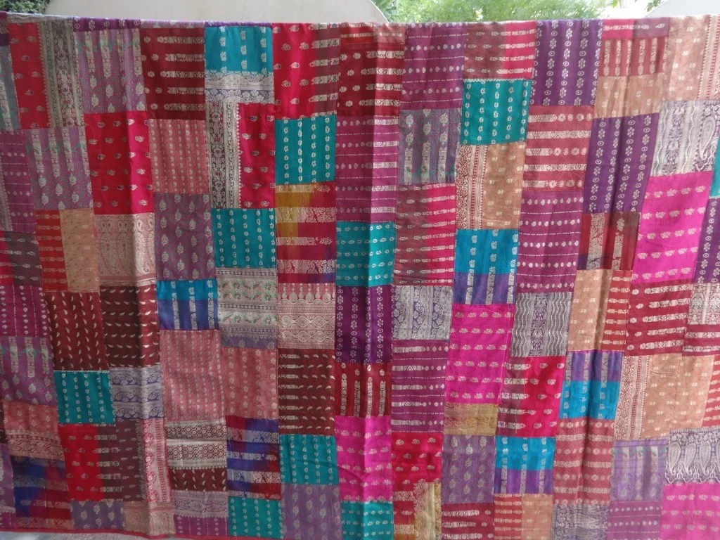 Indian Decorative Cotton Patchwork Kantha Quilt, Handmade Patchwork Soft Cotton Bedspread