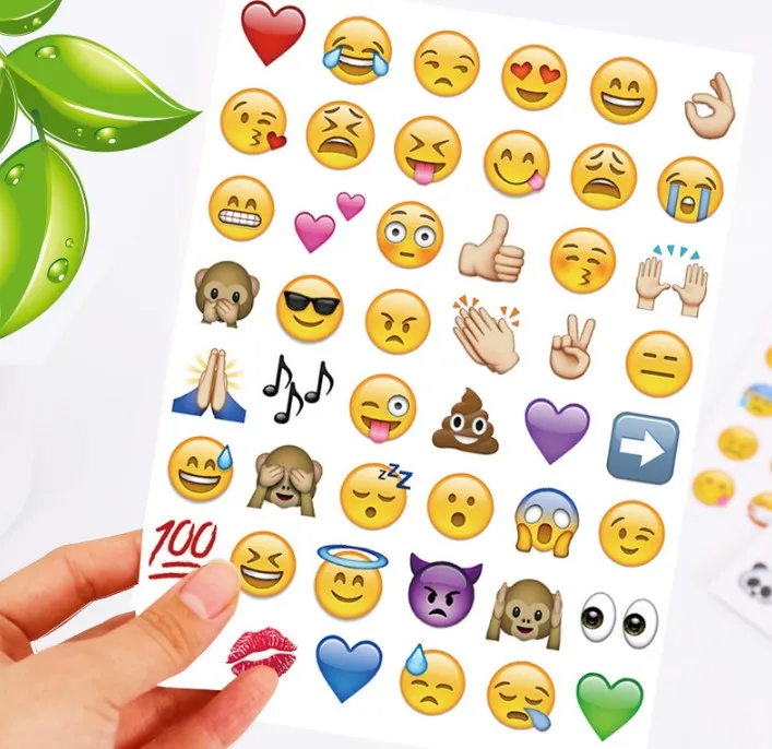 Diary decoration sticker 4 pieces a set of fashion expression sticker smiley face mobile phone DIY sticker