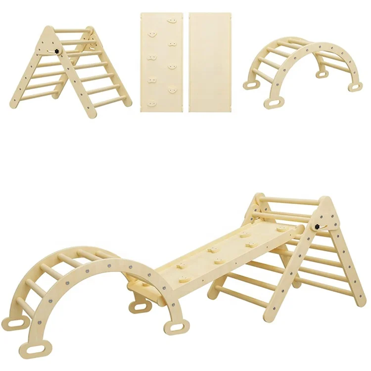 Набор треугольников Tooddler для спортзала в джунглях, набор треугольников Монтессори для малышей, скалолазания, тренажерного зала, деревянный треугольник для скалолазания