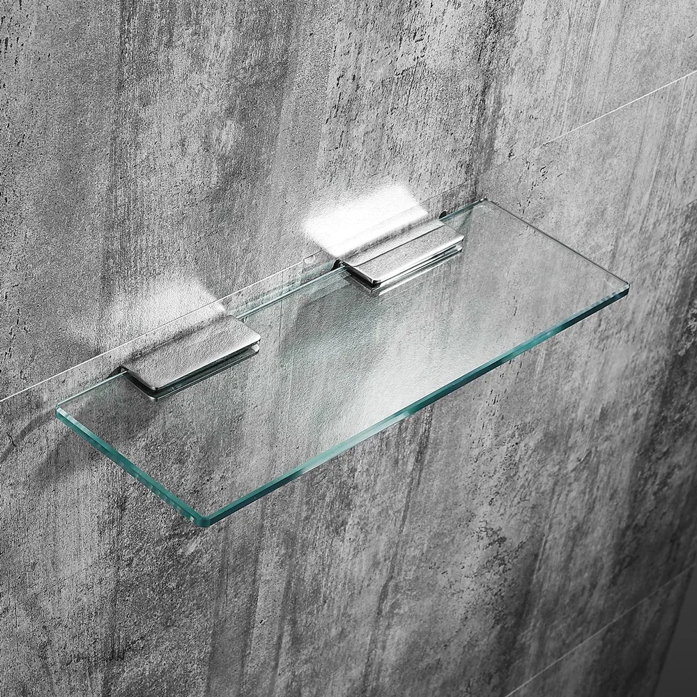 Corner Shelf Bathroom Wall Mounted Storage Shower Shampoo Glass Black Metal Eco-friendly Graphic Design Chrome Modern 7 Days