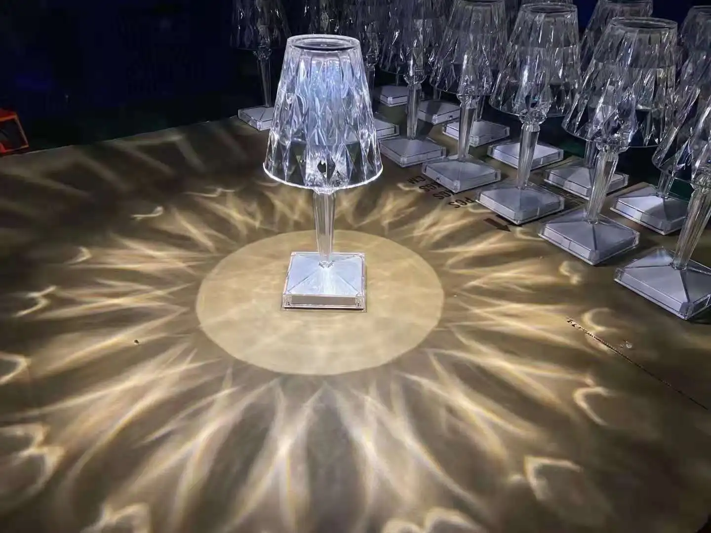 Rechargeable crystal lamp USB led dimmable table lamp wireless atmosphere night light