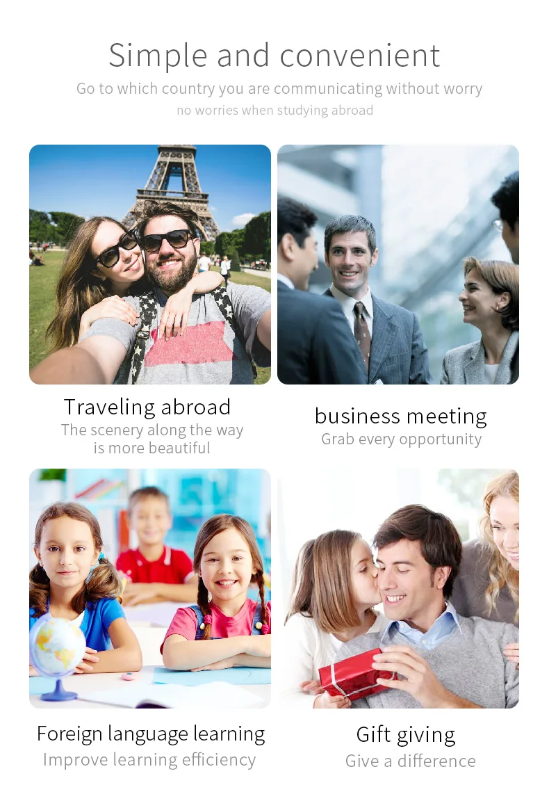 Портативный Умный переводчик для голосовых языков T4, мгновенный двухсторонний голосовой переводчик, 42 языка, перевод для деловых поездок