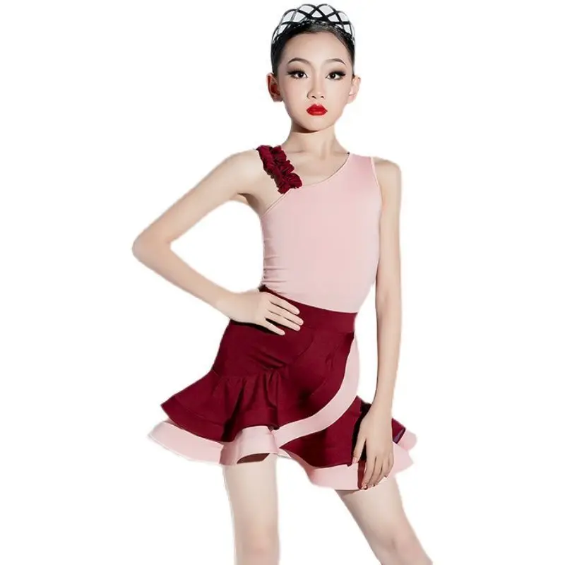 Latin Dance Skirt Costume for Kids Ballet Tango Rumba Dancewear