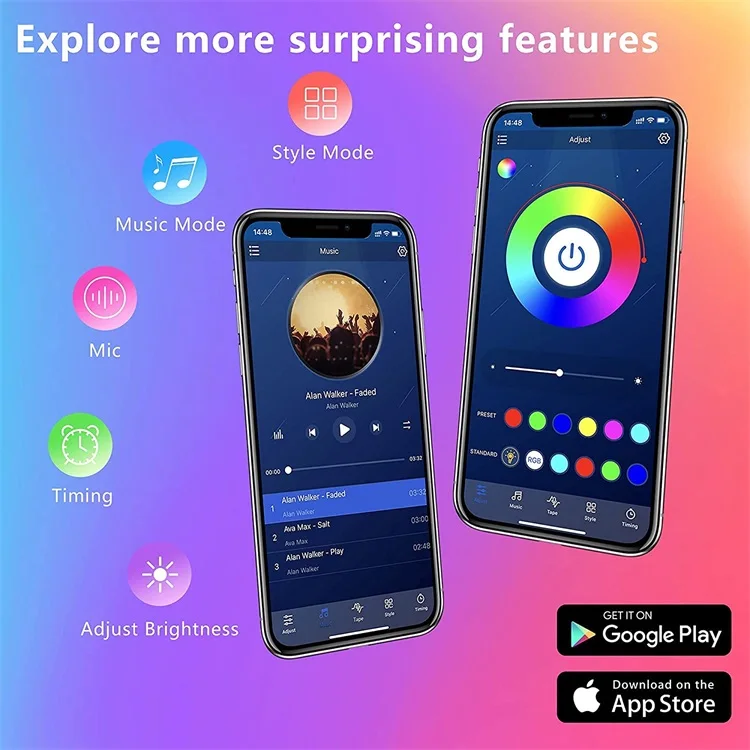 2m 5m 10m RGB flex usb smart led light strip 5050 remote bluetooth music sync color changing tv party decoration led strip light