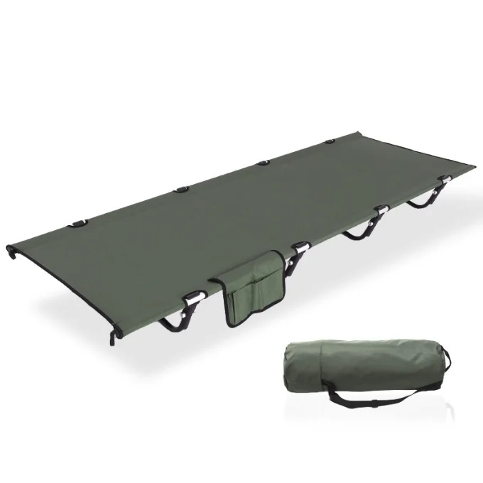 Outdoor Camping Folding Bed Aluminum 7075 And 600D Oxford Cloth Lightweight Camping Tent Cots