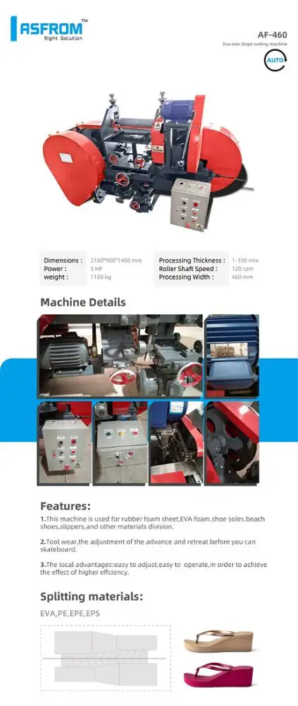 Eva Sole Slope Cutting Machine