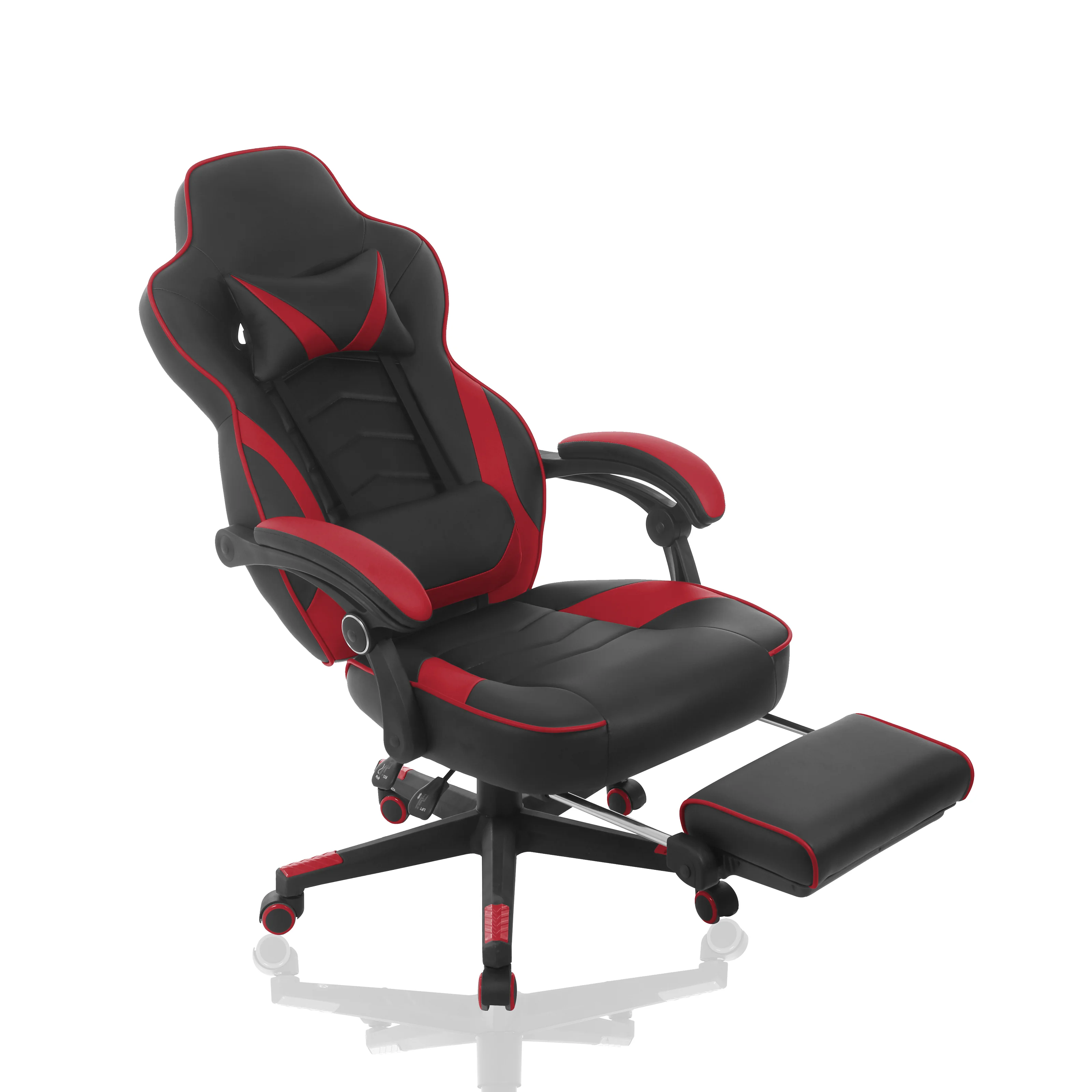 red wholesale video gaming custom color red racing style gaming chair with footrest red gaming chair high quality