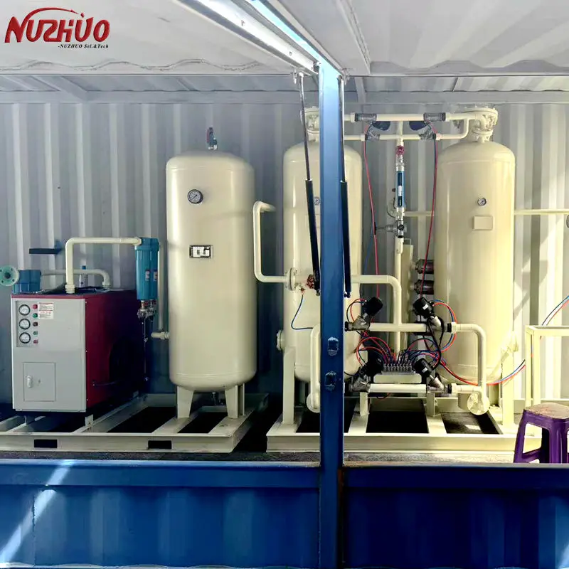 NUZHUO 2024 Factory Wholesale Container Type Oxygen Generator Plant PSA O2 Generator With Cylinder Fill