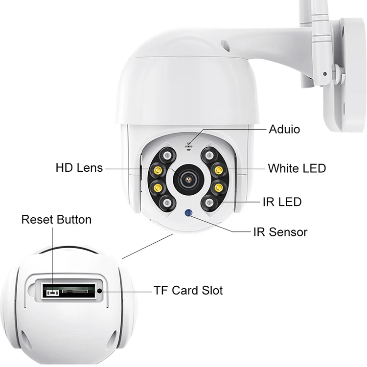 Icsee 5mp Wifi Ip Camera Onvif Wireless Bullet Waterproof Outdoor Camera Two Way Audio Motion Detection