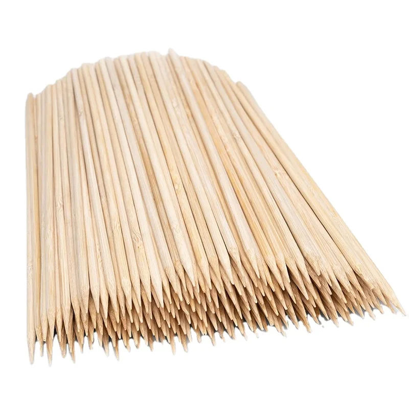 Bamboo Skewers 6 Inch (200 Pcs) Natural BBQ for Shish Kabob, Grill, Appetizer, Fruit, Corn, Chocolate Fountain skewers