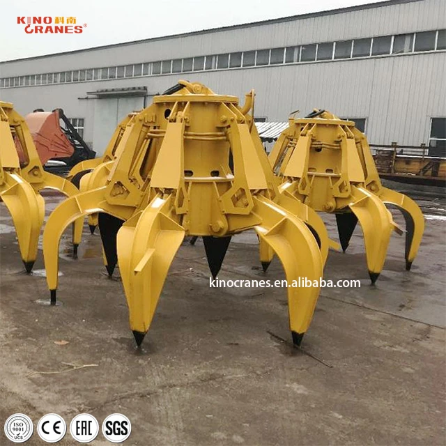 Steel Scrap Handling 10Ton Bridge Crane Using Hydraulic Type Orange Peel Grab