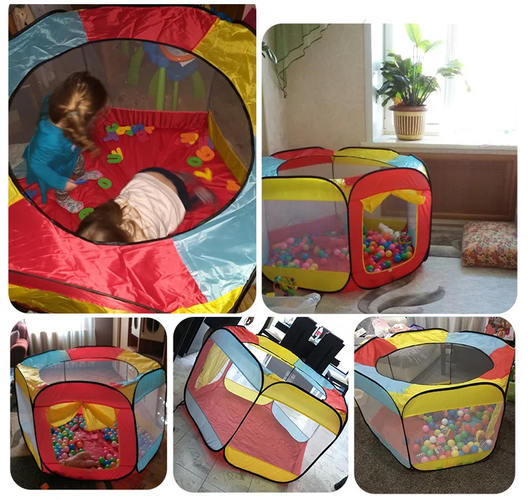 Детская палатка-вигвам с легким выдвижным шариковым бассейном