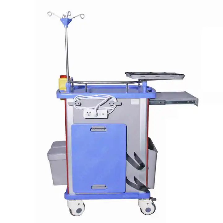 Cheap Price ABS Medical Equipment Emergency Trolley with 5 Drawers
