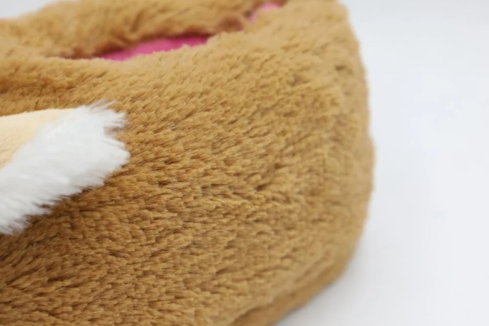 
3D toy plush soft outsole elevator cute animal brown women slipper indoor 