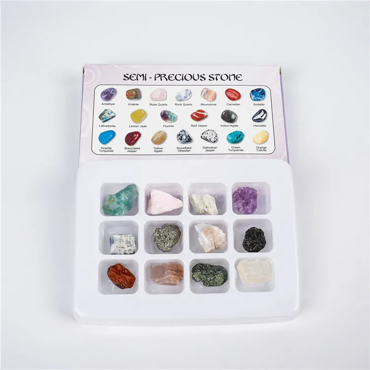 12 kinds of large grain mixed mineral ore specimens raw stone geology teaching materials for children and students