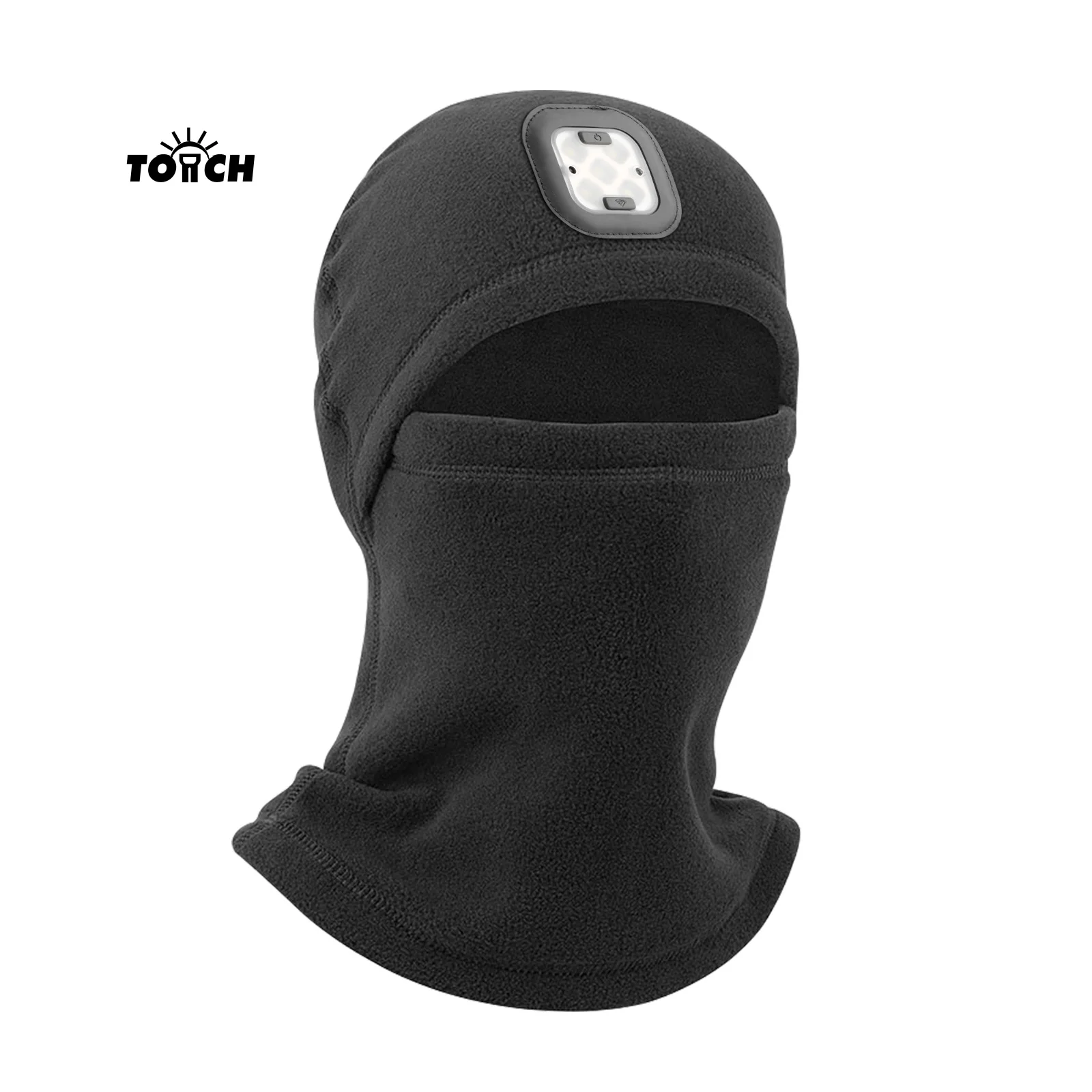 Hot Selling Outdoor Winter Windproof Cycling Neck Warmer Cap Full Face Fleece Ski Balaclava Hat with Light