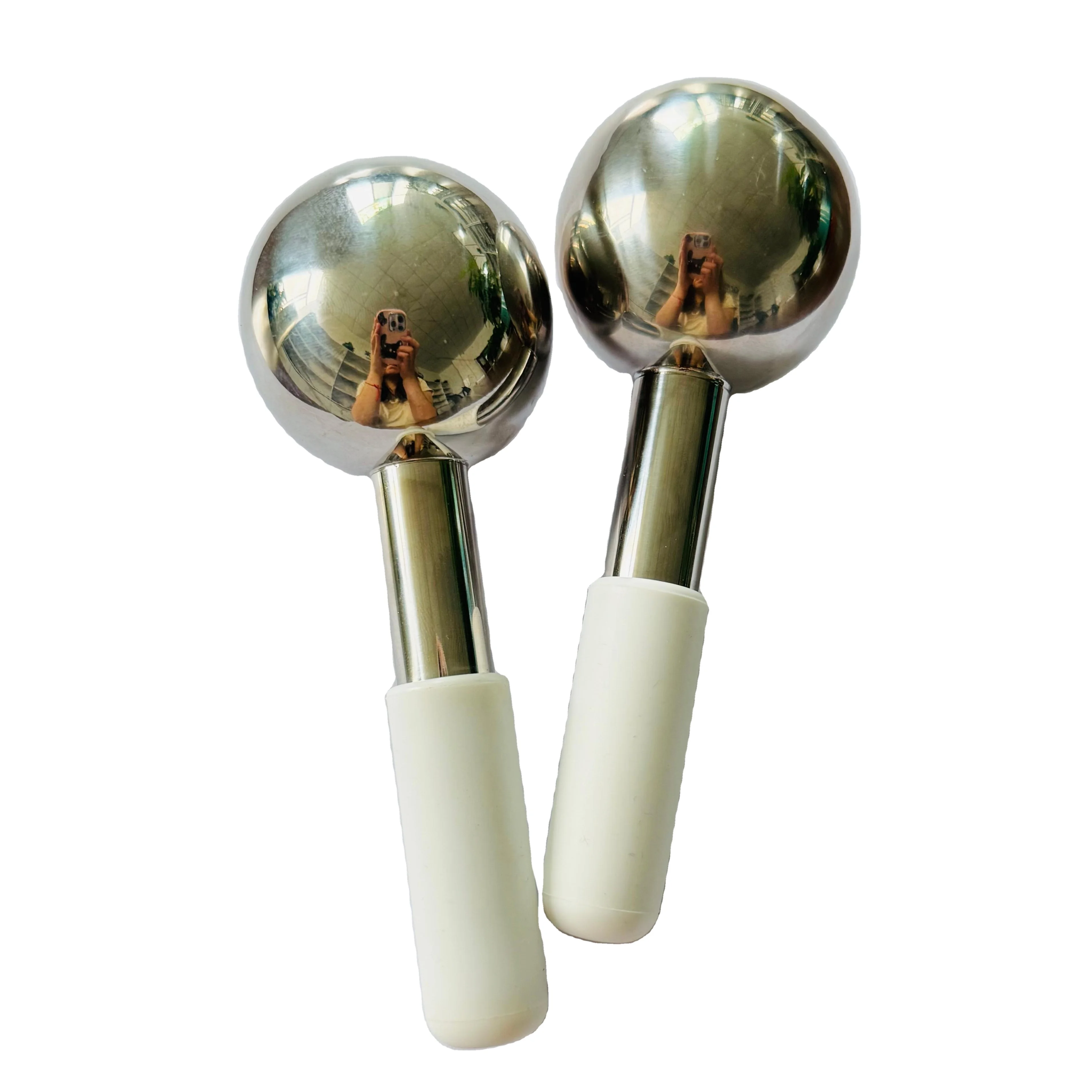 Stainless steel ice Globes Cooling Roller Ball  For Face Eyes Body Stainless Steel Ice Globe Massager Roller Ice Globes