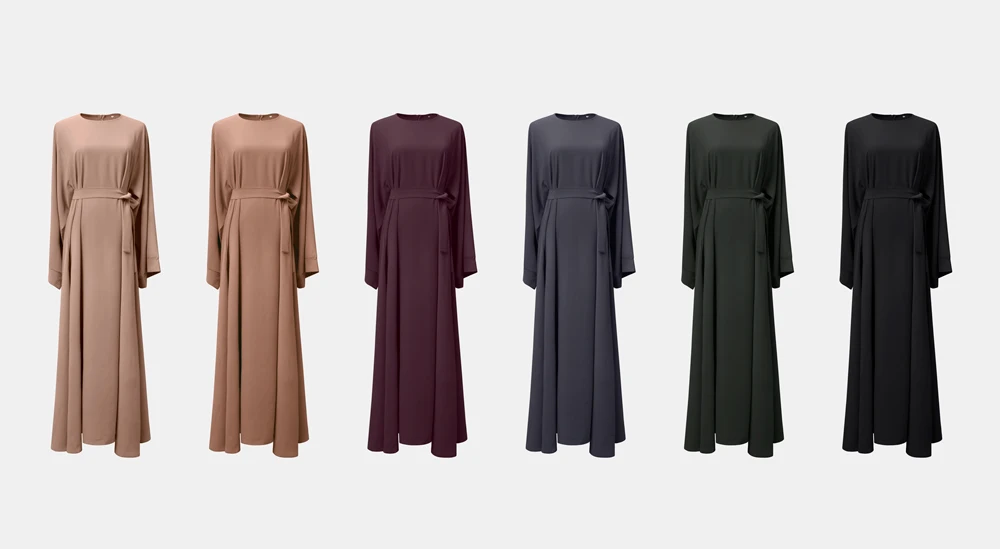 Dubai Solid Color Modest Cheap Nida Fabric Used Abaya Bale Islamic Clothing Black Abaya for Girl Women Muslim Dresses