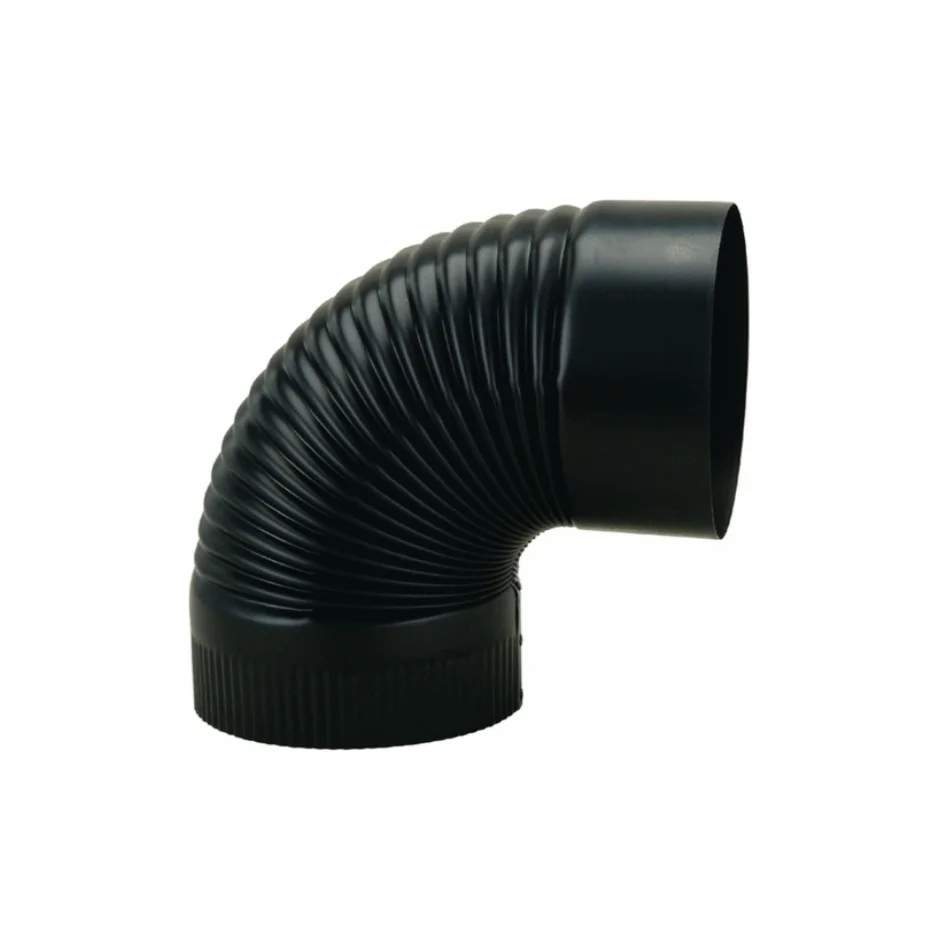 OEM Aluminum Iron insulation pipe black chimney tee-junction flue pipe tee for fireplace chimney pipe tee single wall chimney