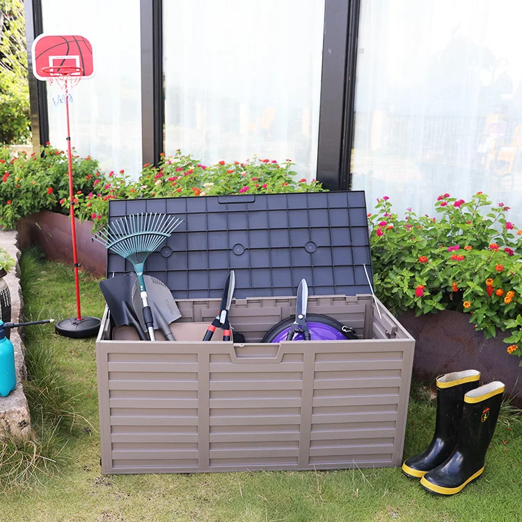 Customized Outdoor Lockable Lid Storage Container Box Patio For Storage