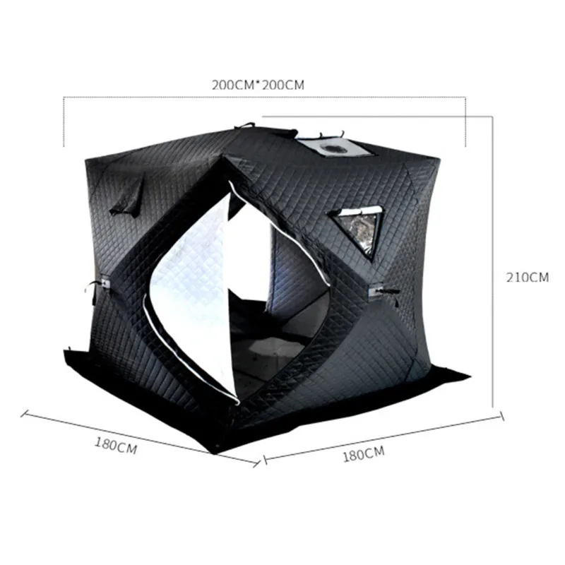 Outdoor Sauna Tent Plus Cotton Thickening Easy To Carry Flame Retardant Ice Fishing House Fire Chimney Field Winter Fishing Tent