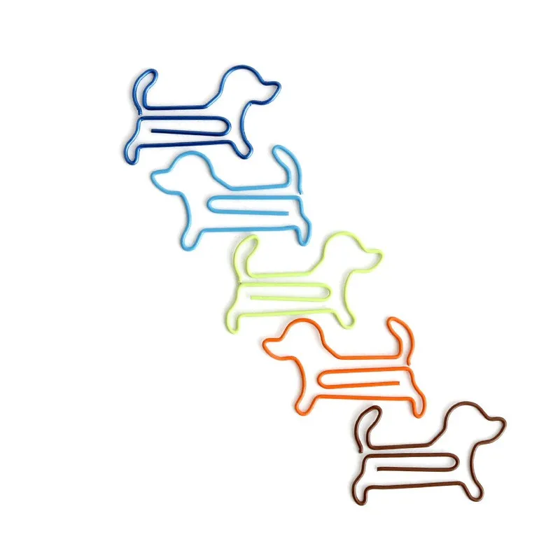 Cute Colorful  Dog Shaped Paper Clips,Animal Bookmark Clips for Office,Note Book