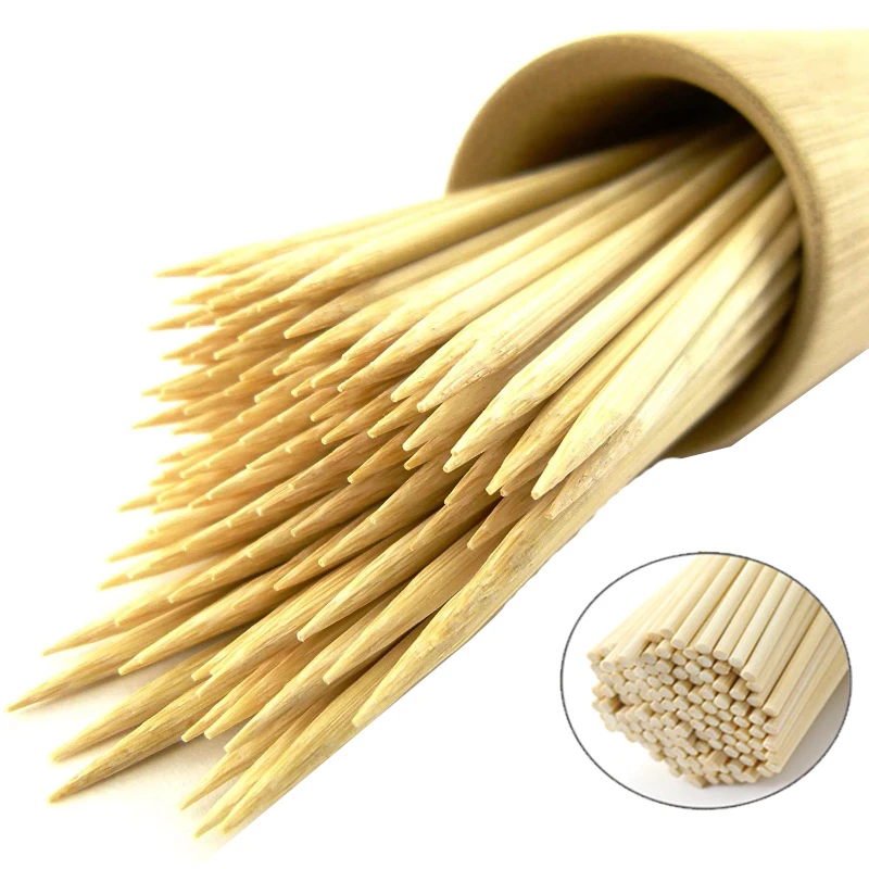 Bamboo skewers 25cm 4mm food sticks skewers bbq giant grill 300x25mm bamboo skewers brazilian bbq