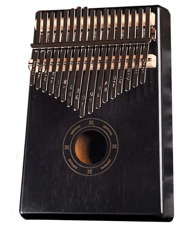 Kalimba 17 Keys Thumb Piano Made By Solid Mahogany with Study Instruction and Tune Hammer, Portable Mbira Sanza African Wood Fin