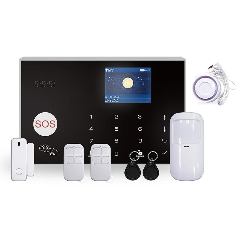 Factory Wholesale  WIFI GSM alarm system smoke home security alarm system with Tuya app remote control