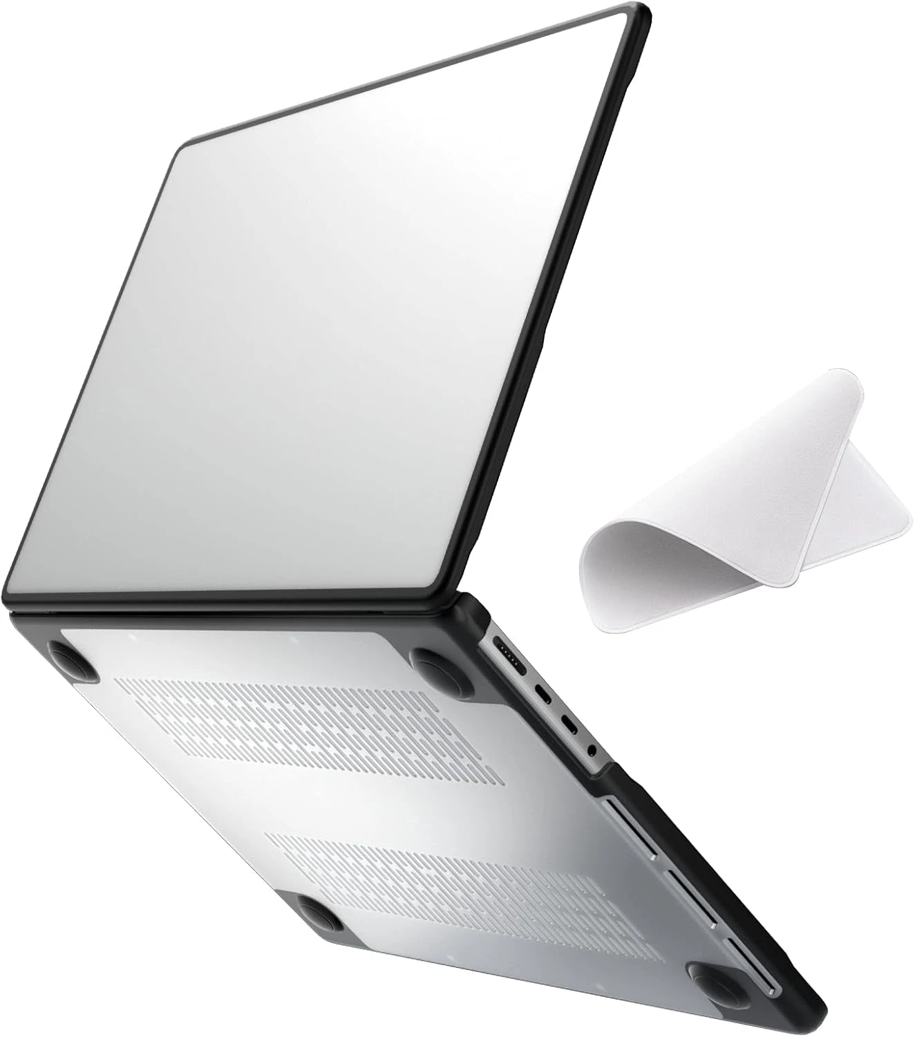Anti-Cracking Case for MacBook Pro 14 Inch 2024 2023 2021 Release M4 M2 M1 Black TPU Edge Hard PC Shell Matte Clear Covers