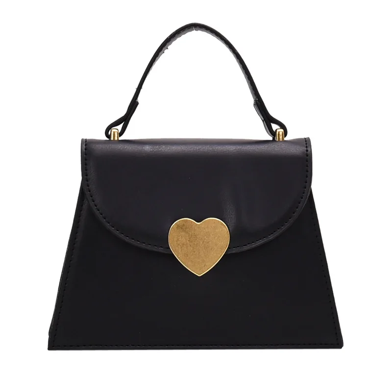 Best selling cheap popular korean style heart lock clamshell tote bag women