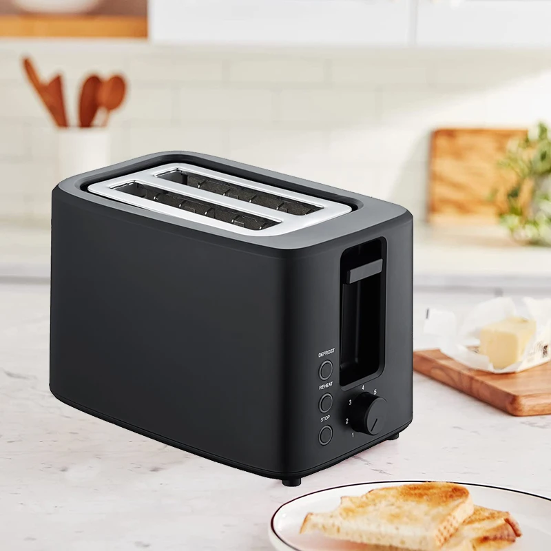 Easy Use Kitchen Bread Toaster Maker Multifunction Defrost Reheat Cancel 2 Slice Toaster With Bun Warmer