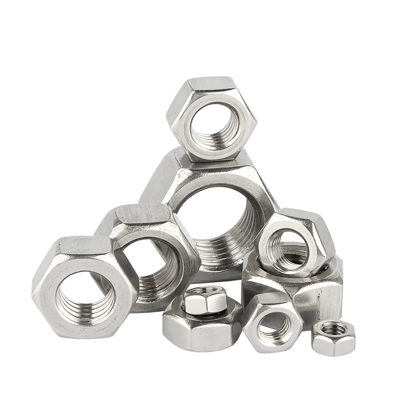 China Fastener Manufacturer 304 Stainless steel DIN934 hexagon nuts Steel Galvanized  hex nut