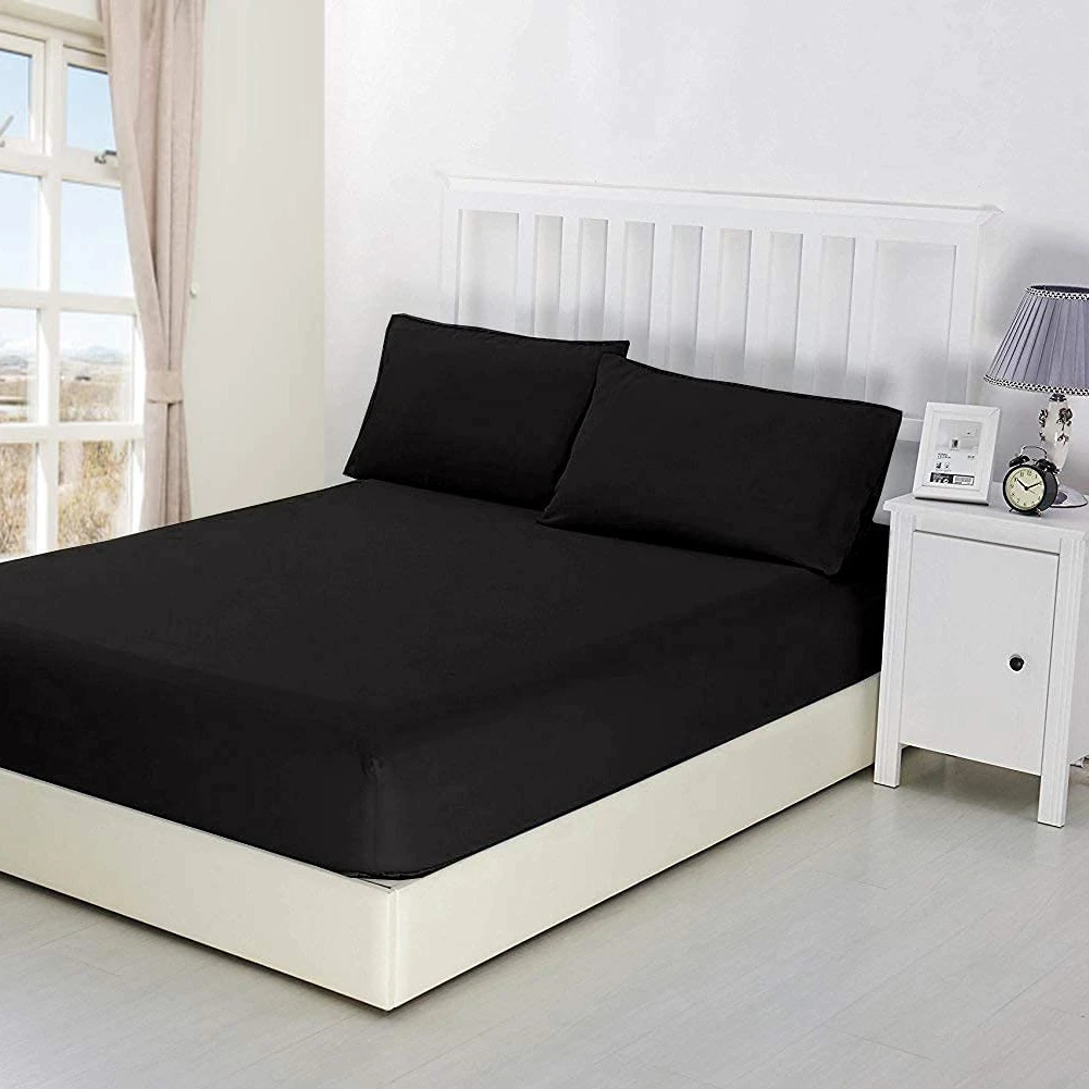 Cotton Bedding Fitted Sheet Ready to Ship Discounted Fitted Sheet Solid Colors