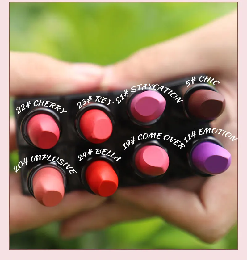 OCHAIN OEM Luxury Private Label Vegan Wholesale Makeup Cream Lipstick 24 colors Matte Lipstick